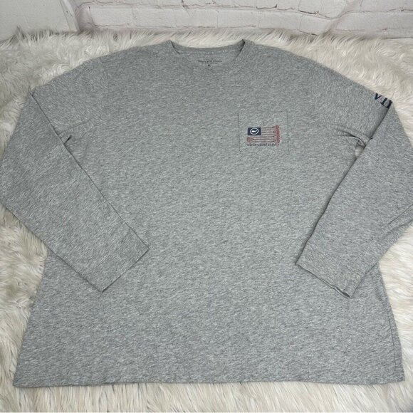 Vineyard Vines Men’s Gray Oversized Crew Neck Long Sleeve Athleisure Tee XL/C51 - Picture 2 of 11